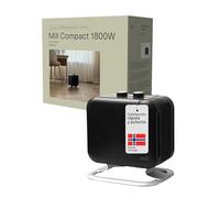 Mill Calefactor Bajo Consumo Cerámico 1800 W, Ventilador Portátil PTC para 5-30 m², Radiador Eléctrico de Pie Silencioso, Calentamiento Rápido, Negro, Enchufable, Diseñado en Noruega