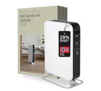 Mill Radiador de Aceite 2000 W, Radiador Eléctrico hasta 28 m², Calefactor Bajo Consumo Silencioso y Seguro, Programa Día y Noche, Radiador de Pie de Diseño Elegante, Diseñado en Noruega