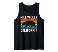 Mill Valley California Retro Bear Sunset 415 628 Marin Camiseta sin Mangas