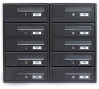 MILLE Buzón de correos condominial de 10 plaza, 60 x 17 x 54 cm, modelo modular-condominium Mailbox 10 places 60 x 17 x 54 cm H-Modular Model