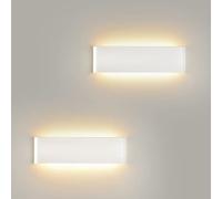 Mille Lucciole 18W Apliques de Pared LED Interior 2160LM Lámpara de Pared 3000K Blanco Cálido Lámpara Moderna de Aluminio 2 Piezas 31CM Blanco Para Salon Dormitorio Sala Pasillo Escalera