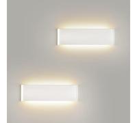 Mille Lucciole 18W Apliques de Pared LED Interior 2160LM Lámpara de Pared 4500K Blanco Neutro Lámpara Moderna de Aluminio 2 Piezas 31CM Blanco Para Salon Dormitorio Sala Pasillo Escalera