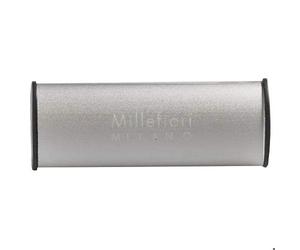 Millefiori Milano Ambientador Coche Icon Silver Spirit con Clip Universal - Fragancia Talcada con Cítricos, Madera y Nuez Moscada, color plateado