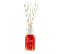 Millefiori Milano Difusor de Varillas en Rattan 250 ml Mela & Cannella - Aroma Amaderado Especiado con Manzana Verde, Canela y Vainilla, Cristal, Color Rojo, 7 x 30 x 7 cm