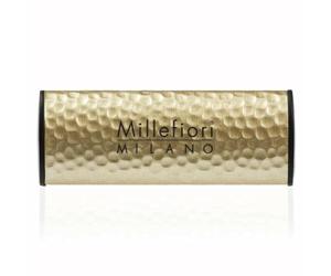 Millefiori Milano Icon Difusor de Coche Metal Shades Beige Clip Universal Vanilla and Wood - Fragancia Dulce Gourmand con Vainilla y Maderas Preciosas