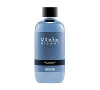 Millefiori Milano Recarga para Difusor de Varillas 250 ml Blue Posidonia - Aroma Fresco Cítrico Acuático con Yuzu, Notas Marinas y Cedro, Color Azul