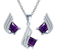 Millenium Conjunto de Pendientes y Collar, x, Plata esterlina, Circonia cúbica