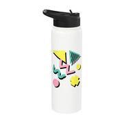 Millennials Geometric Nostalgia 90s Men Women Stainless Steel Insulated Water Bottle