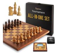 Millennium Supreme Tournament - Juego de tablero de ajedrez de madera de alta calidad (55 x 55 cm), incluye ordenador de ajedrez con 2 programas y módulo ChessLink para ajedrez en línea