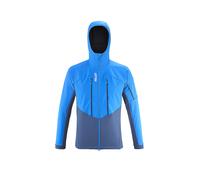 MILLET Chaqueta softshell de touring para hombre White Shield con capucha azul | XL