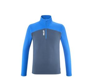 MILLET - K Lightgrid PO M - Polar Ligero para Hombre, Alpinismo, Enfoque, Senderismo, Estilo de Vida, Negro, Azul