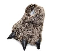 Millffy Zapatillas Divertidas Oso Grizzly Peluche Animal Peludo Garra Paw Zapatillas Niños, Niños y Adultos Disfraz Calzado (Large - (Talla de mujer), Lobo de madera plateado)