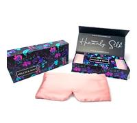 Millie & Boo Antifaz de seda para dormir, 100 % pura, orgánica, morera de 19 momme, antifaz para dormir, cómoda máscara de ojos rosa claro con banda elástica, caja de regalo de lujo para mujeres y