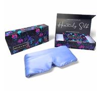 Millie & Boo Antifaz de seda para dormir, 100 % pura, orgánica, morera de 19 momme, antifaz para dormir, cómoda máscara de ojos azul claro con banda elástica, caja de regalo de lujo para mujeres y