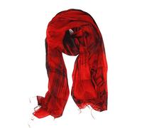 Millie & Boo Bufanda de seda 100% pura para mujer, bufanda de seda pintada a mano, rojo, negro