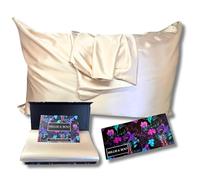 Millie & Boo Funda de almohada de seda orgánica de 22 Momme para cabello y piel, color blanco, 50 x 75 cm, con cierre de cremallera y caja de regalo, funda de almohada de lujo para mujer, grado 6A