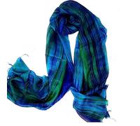 Millie & Boo Seda Bufanda de Moda, Azul, Verde, L para Mujer