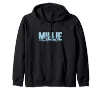 Millie Sea Waves - Nombre Personalizado Ocean Beach Art Sudadera con Capucha