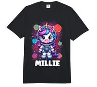 Millie Unicornio Astronauta Espacial Comfort Colors Adult Heavyweight T-Shirt