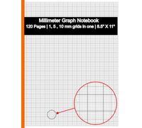 Millimeter Graph Paper Notebook: 8.5 X 11 Inch | 1,5,10 mm square grids in one | 120 pages | Light Gray grids | Ideal for Precision Drawings, Graphs, and Diagrams