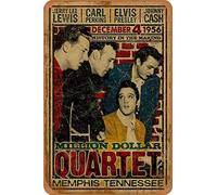 Million Dollar Quartet art poster Carteles de chapa vintage Cartel de chapa Retro Letrero de metal Placa Arte Decoración de pared 8 × 12 Pulgadas