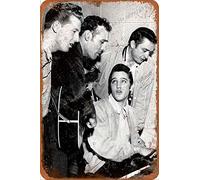 Million Dollar Quartet Elvis Presley Jerry Lee Lewis Carl Perkins Johny Cash Carteles de chapa vintage Cartel de chapa Retro Letrero de metal Placa Arte Decoración de pared 8 × 12 Pulgadas