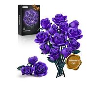 Millionspring Juego de 12 Rosas Artificiales moradas para Crear un Ramo. Regalos para Ella, Hombres, primeras Citas o Nuevas relaciones, cumpleaños, Aniversarios y decoración gótica del hogar.