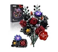 Millionspring Ramo de Rosas Burdeos y Negras. Rosas Artificiales Burdeos. Regalos para Ella en cumpleaños, Aniversarios, San Valentín, Día de la Madre, Navidad y decoración gótica.