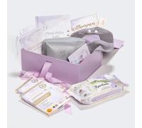 Millis Juego de regalo para bebés de 8 piezas con productos| Tarjetas de hito, toallitas húmedas de bambú Millis & Paños mágicos Millis Babero, Álbum de recuerdos, libro de cuentos de hadas, bolso