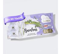 Millis Toallitas húmedas de bambú - 12 x 60 unidades - Limpieza natural suave para la piel sensible del bebé - Biodegradables, pH neutro, sin plástico, perfume y alcohol, clínicamente probado
