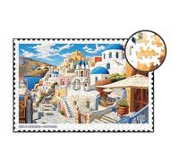 Milliwood Hello Traveler - Encantador Juego de Rompecabezas - Maravilloso Entretenimiento para Toda la Familia - Forma Irregular - Santorini - 51x34cm - 500 Piezas
