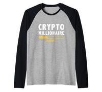 Millonario criptográfico cargando moneda Bitcoin Camiseta Manga Raglan