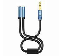 MillSO Adaptador Combinado de Audio de 3.5 mm Compatible con Xbox One, PS4 y computadora portátil, Splitter Y (2 * 3 Pines Hembra a 4 Pines Macho) para Auriculares con 2 Conectores de 3,5 mm