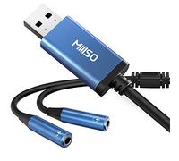 MillSO Adaptador USB a Conector de Audio Dual de 3,5 mm, 4 Pines Jack de 3,5 mm, Cable Y para Smartphone, PS 4, PS 5, Auriculares o micrófono TRRS de 4 Polos - 28 cm