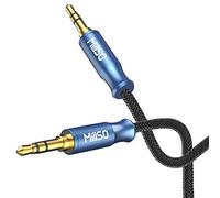 MillSO Cable jack de 3,5 mm a conector de 3,5 mm con 4 apantallamiento TRS Aux cable para iPad, smartphone, reproductor de MP3, tableta, coche y otros dispositivos estéreo [serie azul marino] - 240 cm