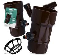 Millto™ Colector de Lluvia para Bajante y Depósito de Lluvia DN 110 mm 1 Marrón | Recuperador de Agua con Filtro Desagüe Drenaje de Canalón Bajada Conexión para Conector Rápido