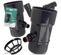 Millto™ Colector de Lluvia para Bajante y Depósito de Lluvia DN Ø110 mm Grafito | Recuperador de Agua con Filtro Desagüe Drenaje de Canalón Bajada Conexión para Conector Rápido 1" PowerJet
