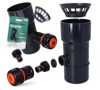 Millto™ Colector de Lluvia para Bajante y Depósito de Lluvia DN Ø90 mm Grafito | Recuperador de Agua con Filtro Desagüe Drenaje de Canalón Bajada Conexión para Manguera de Jardín