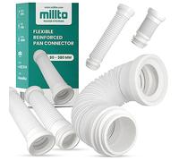 Millto Conexión de inodoro flexible reforzada de 90 - 380 mm, salida de tubo extensible, conector universal para lavabo, pieza de conexión, conexiones sanitarias, tubos de desagüe