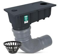 Millto Desagüe de Tubería de Lluvia Canalón Sumidero 110 mm Drenaje de Canalones Patio Rejilla Pluvial Caja Colectora Rejilla Extraíble Y Tubo Flexible 340-400 mm Grafito