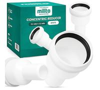 Millto™ Reductor concéntrico 50 x 32 mm, reductor para tubos de desagüe de PP, adaptador para tubos de desagüe