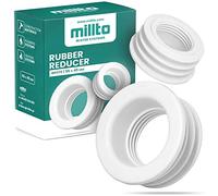 Millto™ Reductor de goma, inserto para tubos de desagüe, tubo de desagüe, manguito de goma, adaptador para sello de 3 bares, conector Ø 56 x 40 mm, blanco