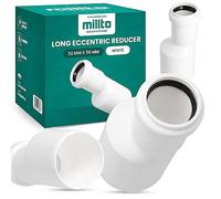 Millto™ Reductor excéntrico, 32 mm x 50 mm de largo, reducción de tuberías, reductor de tuberías, adaptador de tubería de agua, sistema de alcantarillado, conector de tubería de PP, conexión de