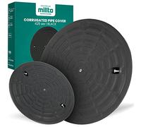 Millto™ Tapa de Boca de Plástico Redonda DN425 - Negro, PP, Para Canal, Desagüe y Cisterna - Kl.A15, Carga Hasta 1,5 t, Cubierta Ondulada