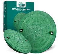 Millto Tapa de tubería, redonda, de plástico, diámetro DN315, color verde, polipropileno de clase A15, carga máxima: 1,5 t, tapa corrugada
