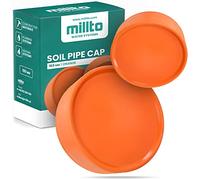 Millto Tapa para tubo de desagüe con orificio de tope, pieza de inserción, cubierta naranja de polipropileno de plástico, conexión a presión de 160 mm