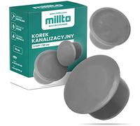 Millto™ Tapón de tubo con manguito HT Ø DN 50 mm Gris | Tapón de desagüe de plástico para tubo de drenaje de PVC PP con conector y cubierta