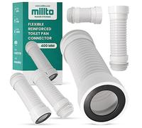 Millto™ Tubo de conexión WC PVC flexible 110 x 400 mm Desagüe Blanco Conexión de sifón Reforzado Desagüe de inodoro Compatible con todas las configuraciones