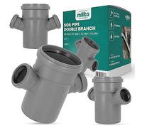 Millto Tubo de desagüe de doble derivación 110 x 50 x 110 x 50 67º gris sistema de residuos, manguito, tubería de alcantarillado, conexión para alcantarillado de polipropileno