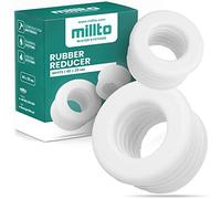 Millto™ Tubo de goma reductor con adaptador de rosca Push Fit para tubo de desagüe, manguito de goma, adaptador de sello 3 bar, diámetro de conexión Ø 50 x 25 mm, color blanco